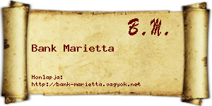 Bank Marietta névjegykártya